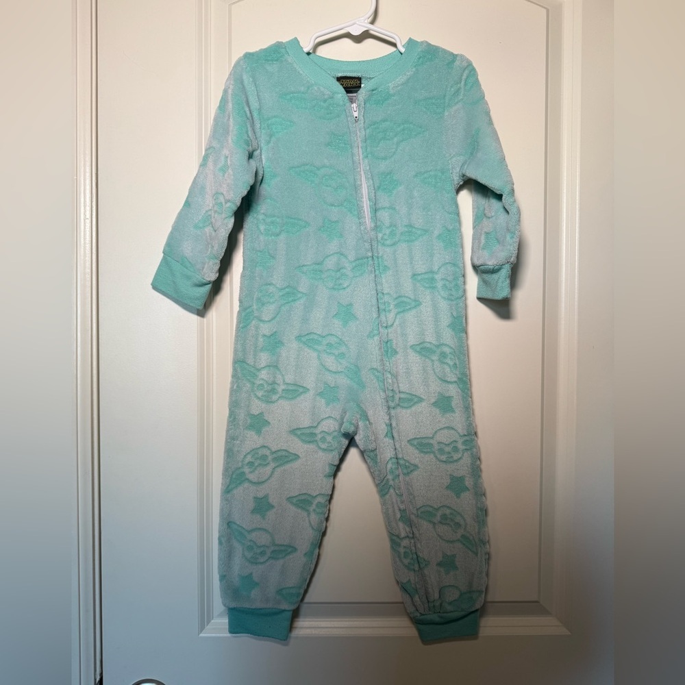 Star Wars Baby Yoda one piece soft toddler zip up pajamas‎